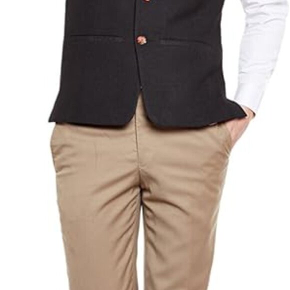 WINTAGE Men's Linen Blend Bandhgala Party Nehru Jacket Waistcoat - Picture 5 of 6